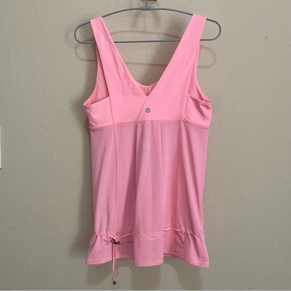 Lululemon Pink adjustable drawstring tank top